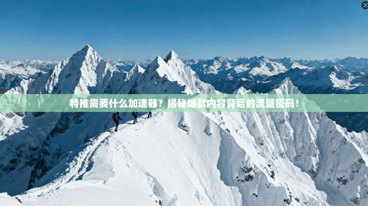特推需要什么加速器？揭秘爆款内容背后的流量密码！